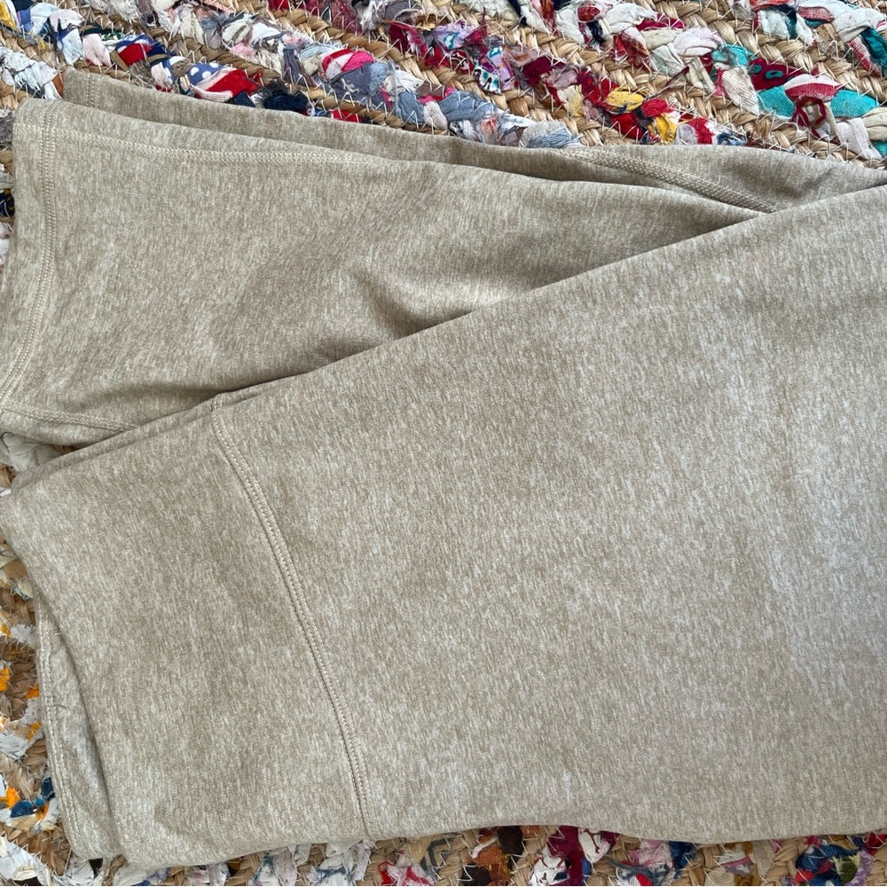 Cozy Tan Fleece-lined Workout Leggings